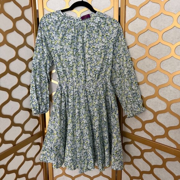 J.Crew Size S Blue Floral Palermo Liberty Thorpe Hill Smocked Waist Mini Dress - Picture 3 of 16